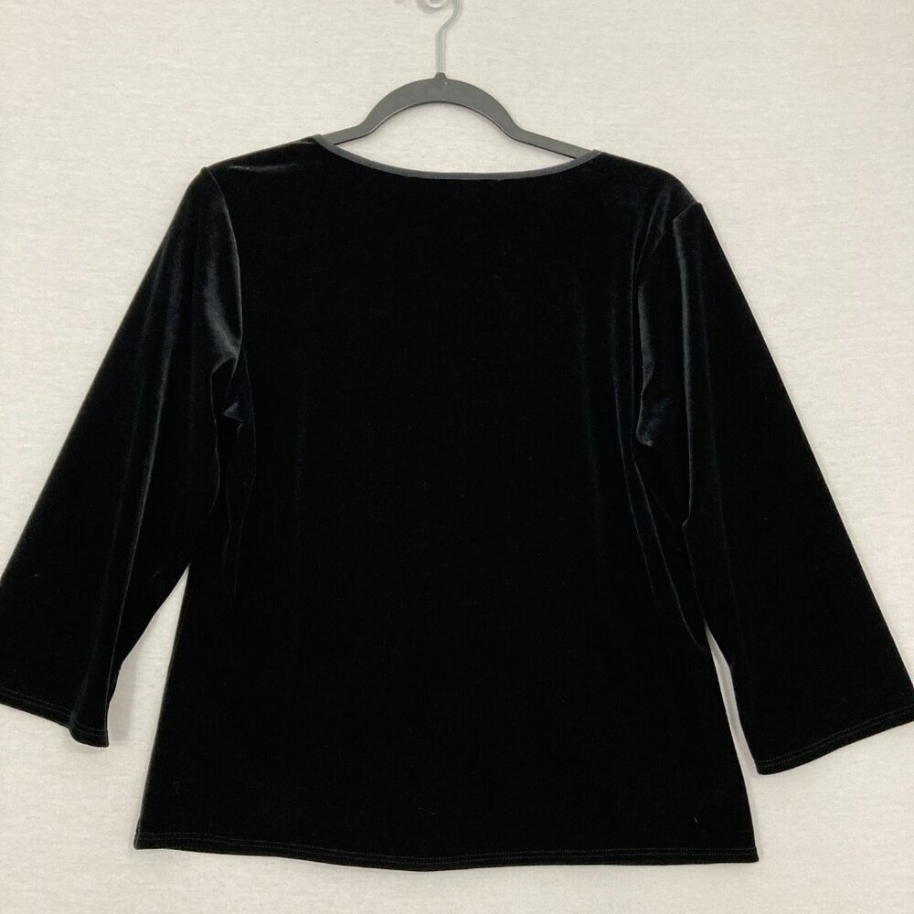 NWT Vintage Max Studio V Neck Velvet Stretch Whimsigoth Y2K Top Large - Picture 7 of 8
